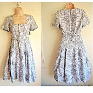Spring Summer Sales Jonathan Saunders UK grey Jacquard Dress 36/US 4 New $1500